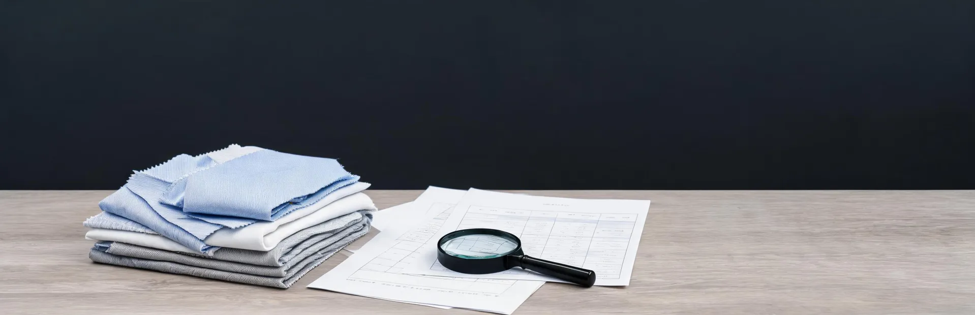 Independent textile research desk with fabric evidence